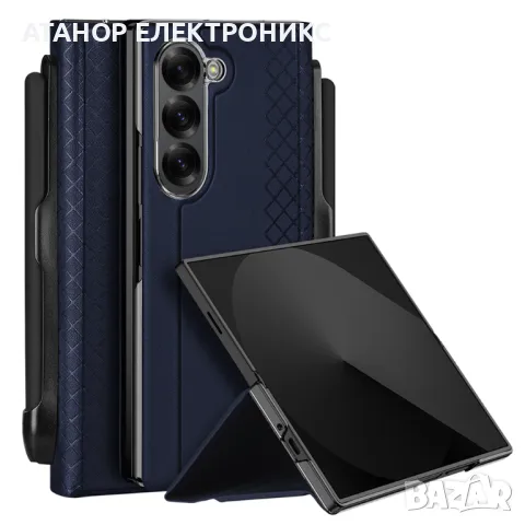  Кожен калъф с държач за писалка за Samsung Galaxy Z Fold6, снимка 1 - Калъфи, кейсове - 47181983