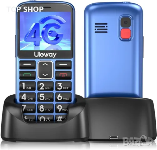 Tosaju 4G мобилен телефон за възрастни, със SOS бутон