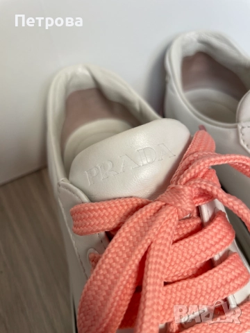 Кожени маратонки Prada 38 Оригинал, снимка 5 - Маратонки - 51543936