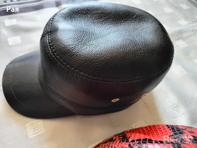 Мъжка кожена   шапка с козирка , снимка 14 - Шапки - 50812455