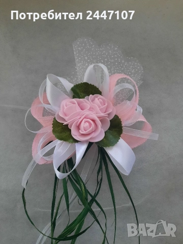 Сватбена украса за кола, снимка 3 - Сватбени аксесоари - 53976305