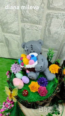 Великденска кашпа с мече!!!, снимка 14 - Декорация за дома - 49852136
