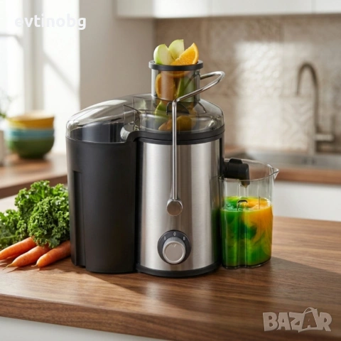 Сокоизстисквачка Muhler MJ-600S, 600W, Корпус и цедка от неръждаема стомана, 2 скорости + Turbo, 0.5, снимка 3 - Кухненски роботи - 53813271