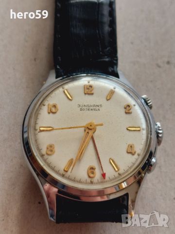 Ръчен часовник Юнханс с аларма-wrist watch Junghans with alarm 1954, снимка 3 - Мъжки - 45747279