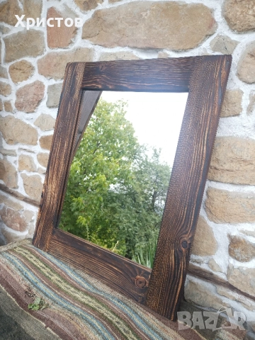 Дървено огледало масив , снимка 3 - Огледала - 51961270