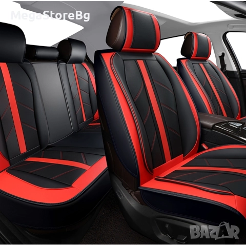 Кожена Тапицерия за МПС 1171 - 5 БР/К-Т Червено / Черно