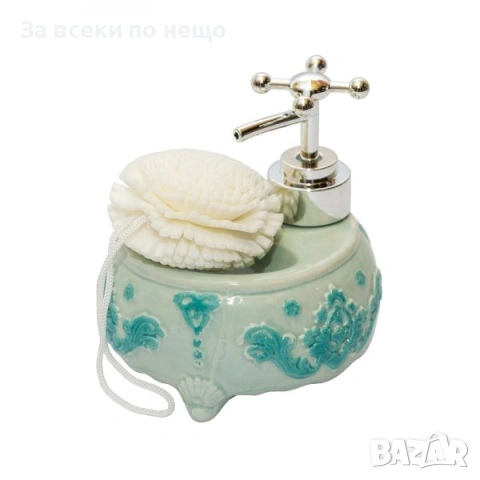 Керамичен диспенсър за течен сапун с поставка за гъба Код P1928, снимка 4 - Други стоки за дома - 53388883