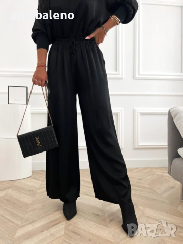 Дамски сатенени панталони, 5цвята , снимка 4 - Панталони - 53206533