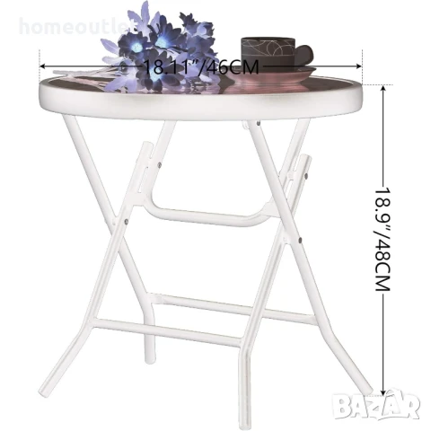 ПРОМОЦИЯ Сгъваема маса с кръгла форма в компактен размер PHIVILLA PV-311-PA, снимка 4 - Градински мебели, декорация  - 50695810