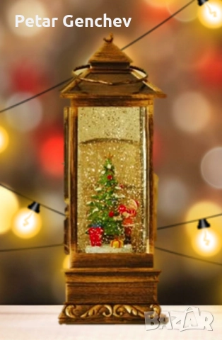Златист коледен фенер, снимка 3 - Коледни подаръци - 52540151