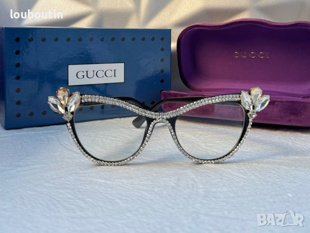 Gucci очила за компютър прозрачни  с камъни слънчеви диоптрични рамки, снимка 5 - Слънчеви и диоптрични очила - 45200394