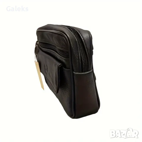 Малка ръчна мъжка чантичка тип Борсета / Кафява естествена кожа!, снимка 12 - Чанти - 49718303