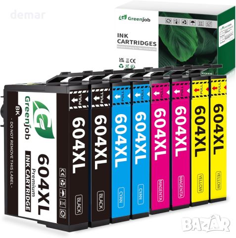 Greenjob 604XL касета с мастило за Epson 604 касети с мастило Групова опаковка (8 опаковки)