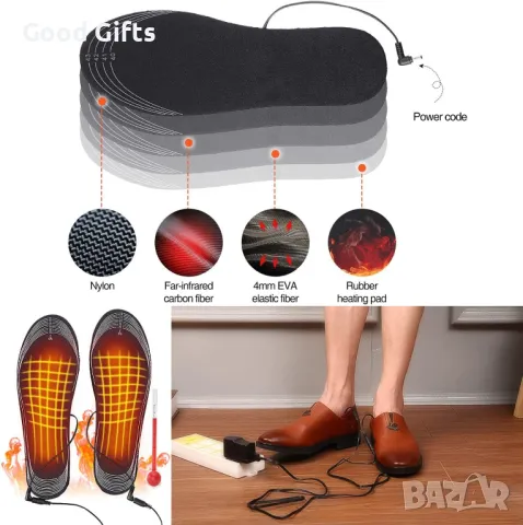 Загряващи стелки за обувки с USB зареждане, снимка 4 - Други стоки за дома - 50207031