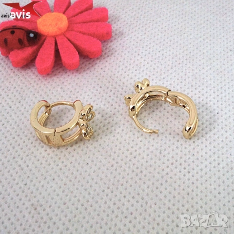 Обеци с 14К златно покритие 2141896, снимка 2 - Обеци - 54174546