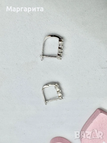 Сребърни обеци с мойсанит (диамант) 0.6 карата 6камъка*0.1 карат, снимка 7 - Обеци - 54241132