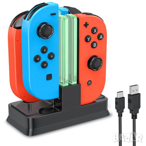 ПРОМО ! Nintendo Switch Joy - Con зарядна станция с подсветка !, снимка 1 - Аксесоари - 46494765