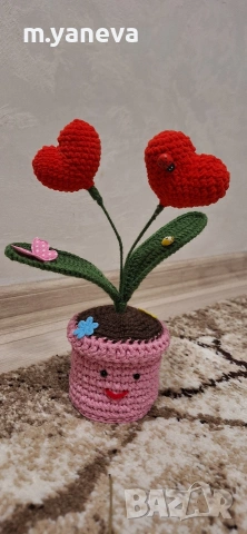 ръчно плетени сърца, снимка 10 - Декорация за дома - 53189935