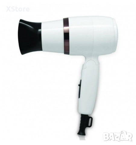 Сешоар Rosberg, 1600W, Черен/Бял, Сгъваема дръжка 2 години гаранция, снимка 2 - Сешоари - 52593699