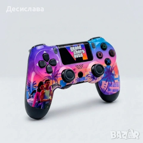Безжичен джойстик за PS4 с тъчпад, вибрация и LED осветление – FC25 / GTA дизайн, снимка 9 - Друга електроника - 53137387