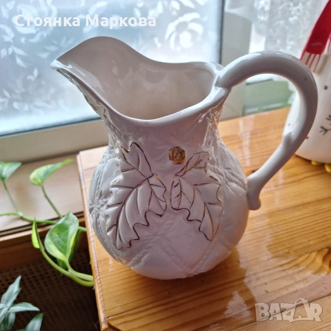 Керамична кана със златисти орнаменти, снимка 7 - Кани - 53483038