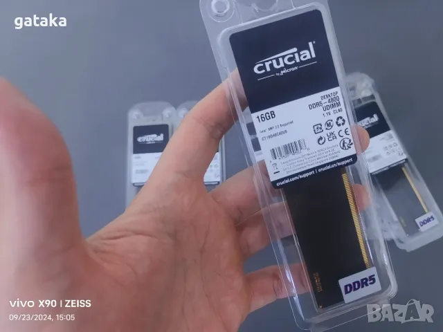 Crucial 16GB DDR5 4800MHz - чисто нови рам памет на топ цена, снимка 2 - RAM памет - 47330700