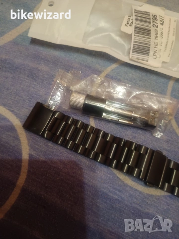 Черна метална верижка за Garmin Fenix 5 НОВА, снимка 2 - Каишки за часовници - 53458896