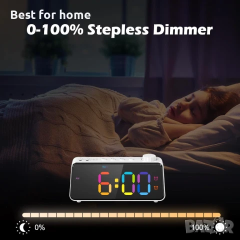 ANJANK Детски радиобудилник, цветен. дигитален с LED дисплей , снимка 5 - Други - 50848649