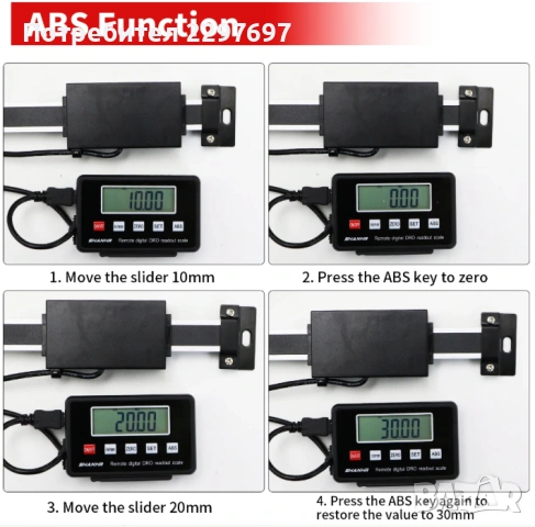 Точна цифрова Линейна скала 0-300 mm с LCD дисплей за фреза, струг, снимка 5 - Други инструменти - 53201608