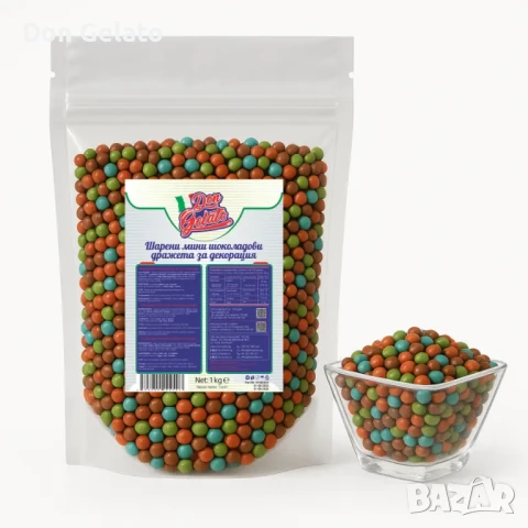 Шарени мини шоколадови дражета за декорация – 1 кг Don Gelato