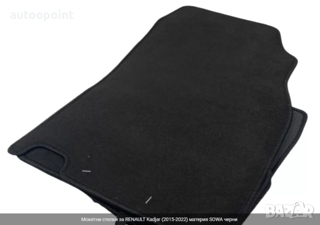 Мокетни стелки за RENAULT Kadjar (2015-2022) материя SOWA черни Petex, снимка 2 - Аксесоари и консумативи - 53856650