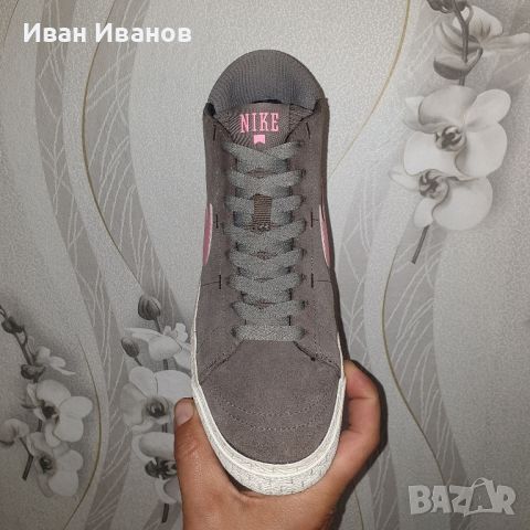 NIKE BLAZER MID LR WMNS DARK MUSHROOM / POLARIZED PINK  номер 41, снимка 6 - Маратонки - 45457022