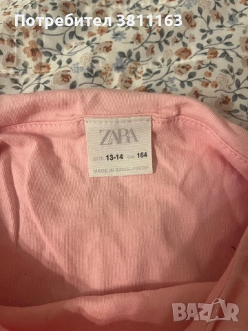 Тениска Zara за момиче на 13-14-годишна възраст, памучена, елегантна, снимка 2 - Детски тениски и потници - 53852595