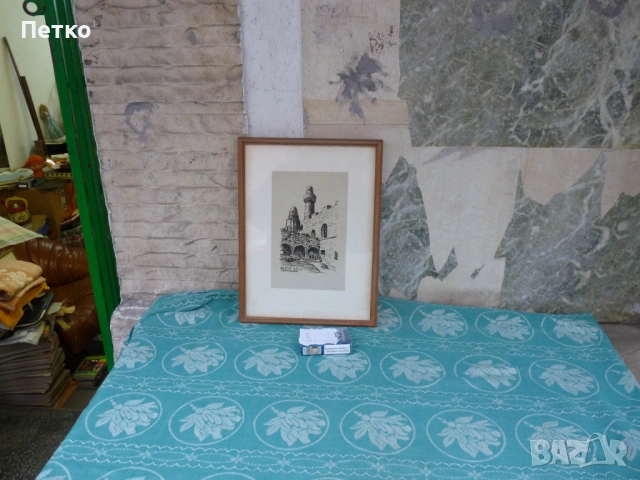 Стара картина 36 / 26 см, снимка 4 - Антикварни и старинни предмети - 53635348