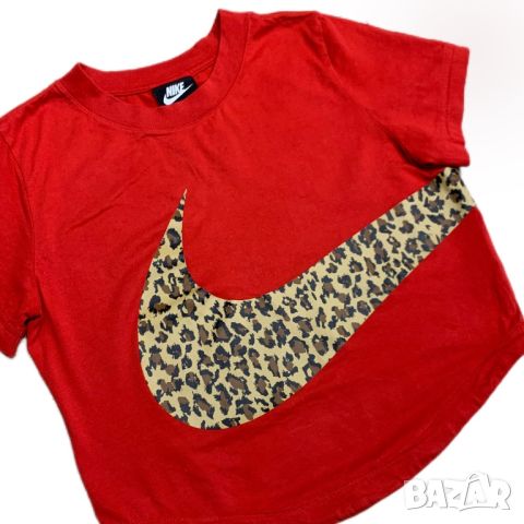 Оригинална дамска тениска Nike Cheetah Crop Top | XS размер, снимка 3 - Тениски - 46678078