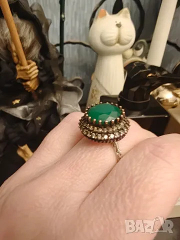 Антикварен сребърен лот смарагди цирконий рубин, снимка 4 - Бижутерийни комплекти - 50037694