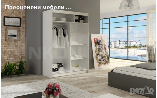 Гардероб с плъзгащи врати Miami ll , снимка 2 - Гардероби - 53045233