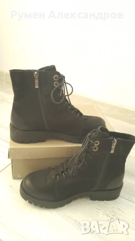 Черни дамски кожени боти Lasocki размер 38 от набук, снимка 2 - Дамски боти - 52111355