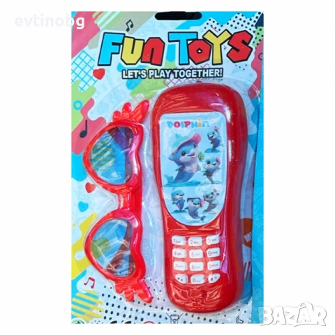 Детска музикална играчка – мобилен телефон с аксесоар очила, снимка 5 - Други - 53821054