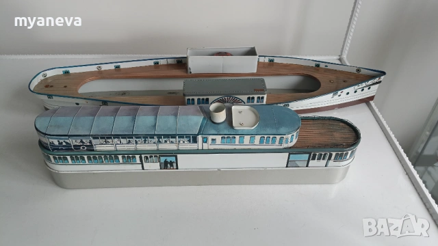 Ламаринена, vintage играчка, представляваща модел на швейцарския параход с гребни колела "Uri" , снимка 8 - Коли, камиони, мотори, писти - 54166086