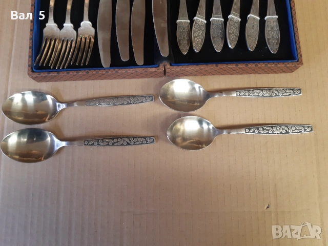 Стари посребрени прибори за хранене - СССР, снимка 7 - Антикварни и старинни предмети - 53960897