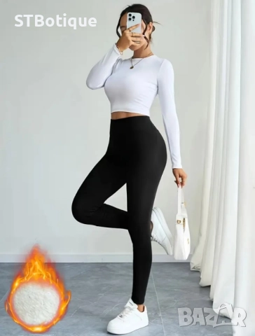 💕 Дамски клин с висока талия и флисова подплата – Топ комфорт и стил! | STBoutique💕, снимка 7 - Клинове - 51949464