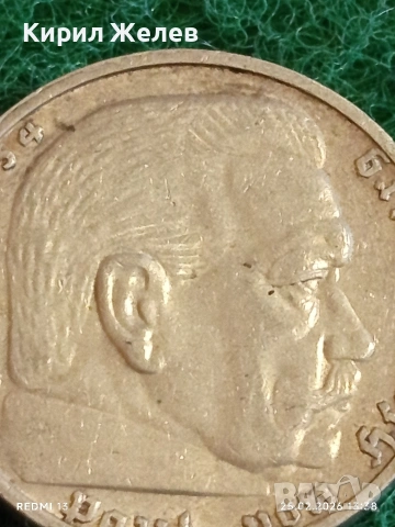 Сребърна монета 5 райхсмарки 1938г. Германия Трети Райх с Свастика за КОЛЕКЦИОНЕРИ 51761, снимка 9 - Нумизматика и бонистика - 53617809