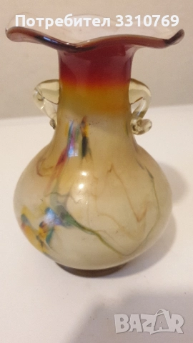 Декоративни стъклени вази Мурано, стил "Арт нуово"., снимка 9 - Вази - 52432679