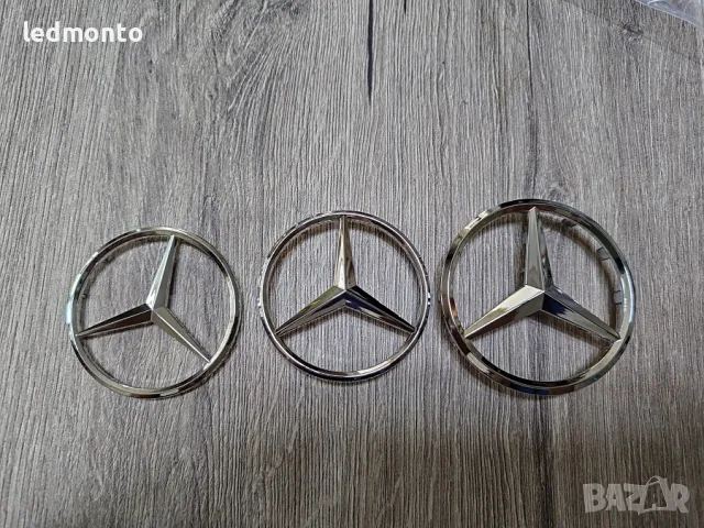 Емблема за волан Mercedes-Benz 52мм/57мм хром W166 W212 W213 W246 W176 W177 W205 C180 W167, снимка 3 - Части - 47597182