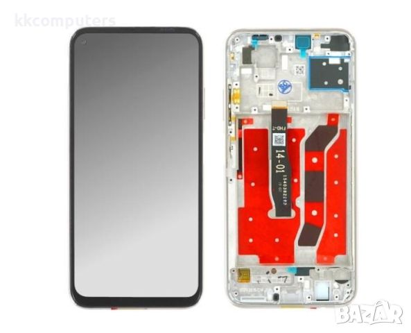 LCD Дисплей за Huawei P40 Lite 4G (2020) + Tъч скрийн / Рамка / Розов / Оригинал Service Pack Баркод, снимка 1 - Резервни части за телефони - 46311082