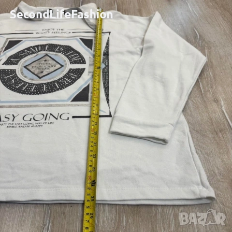 Дамски суитшърт Rick Cadrona Inspiration, памучен, размер L-XL, екрю, снимка 5 - Суичъри - 53102009