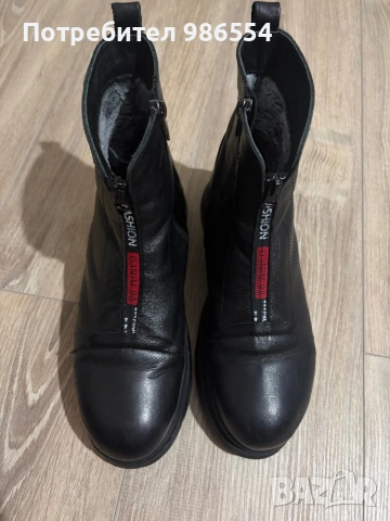 Дамски боти черни естествена кожа размер 41, снимка 3 - Дамски боти - 53105249