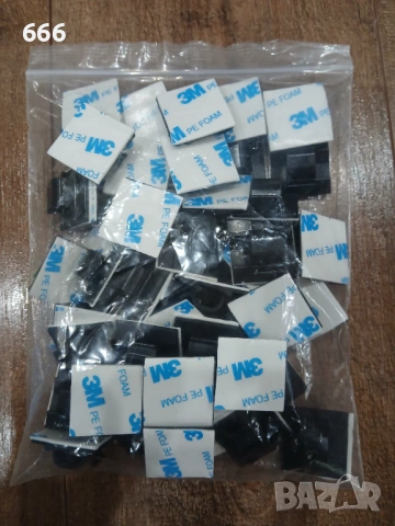 50 броя Самозалепващи подложки с кабелна скоба 2.6см / 2.6см, снимка 9 - Други стоки за дома - 53905223