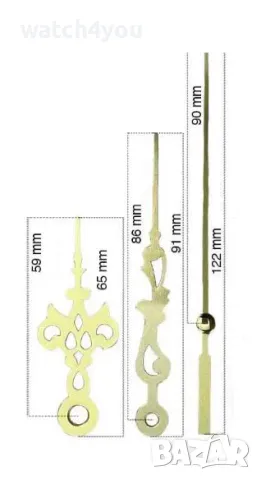 СТАРИННИ VINTAGE ЗЛАТИСТИ СТРЕЛКИ ЗА СТЕННИ ЧАСОВНИЦИ. ЗЛАТИСТИ РЕТРО СТРЕЛКИ ЗА СТЕНЕН ЧАСОВНИК , снимка 4 - Стенни часовници - 50259259